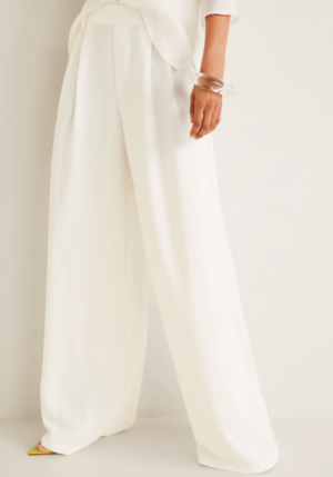 Pantalon droit fluide blanc mango