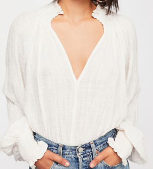 fp one solid smocked top