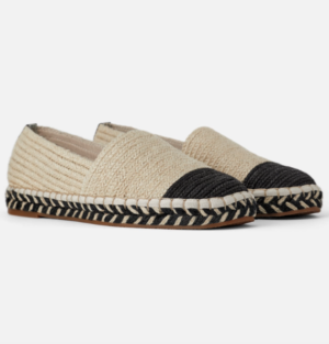 ESPADRILLES DE COULEUR NATURELLE À BOUT RAPPORTÉ zara