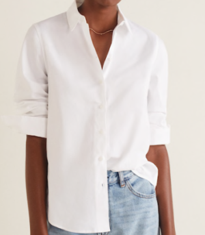 Chemise basique coton blanc mango