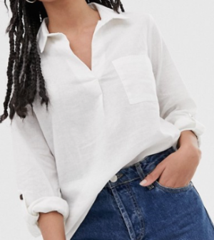 New Look – Chemise en lin – Blanc