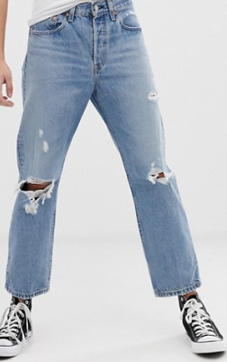 Levi’s – 501 – Jean court avec déchirures