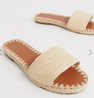 Pull&Bear – Sandales en raphia à enfiler