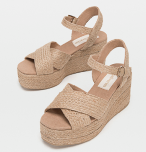 Chaussures compensées tressées couleur naturelle stradivarius