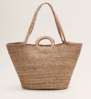 sac tressé panier plage mango