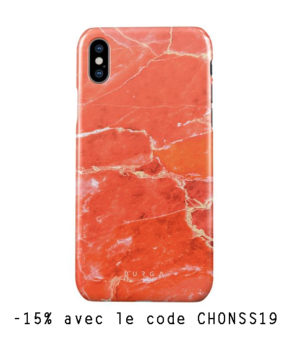 coque i phone bURGA marbre corail