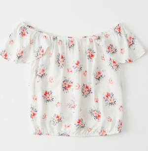 CHEMISIER À ÉPAULES DÉNUDÉES fleurs abercrombie and fitch