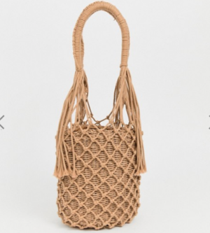 My Accessories London – Sac porté épaule en paille tressée en exclusivité