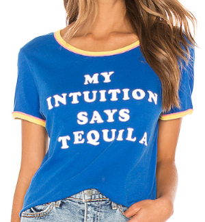 T-SHIRT GRAPHIQUE TEQUILA INTUITION DOUBLE RINGER Wildfox Couture