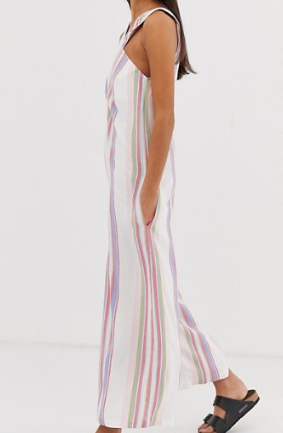 ASOS DESIGN – Combinaison à rayures avec encolure croisée