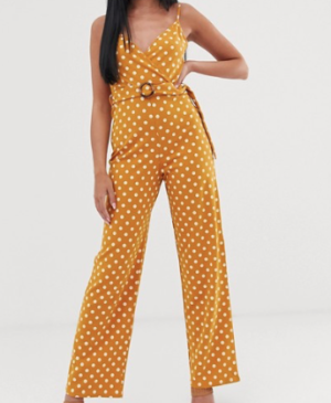 ASOS DESIGN – Combinaison caraco cache-cœur à pois