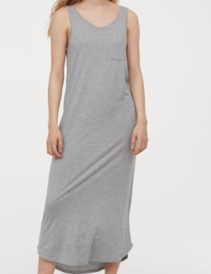 Robe maxi en jersey gris h&m