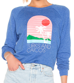 T-SHIRT RAS-DE-COU GRAPHIQUE TURKS & CAICOS FIONA Wildfox Couture