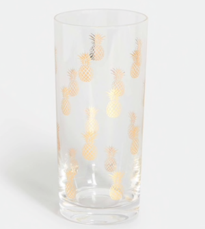 Gobelet haut motif ananas doré monoprix