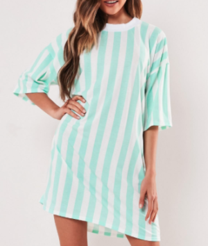robe t-shirt verte menthe oversize missguided