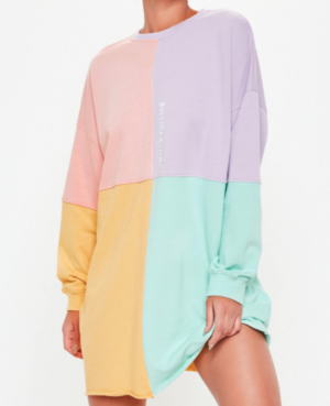 robe-sweat oversize rose pastel colorblock missguided