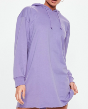 robe-sweat à capuche basique violette MISSGUIDED