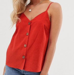 ASOS DESIGN – Caraco en lin boutonné