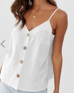 ASOS DESIGN – Caraco en lin boutonné