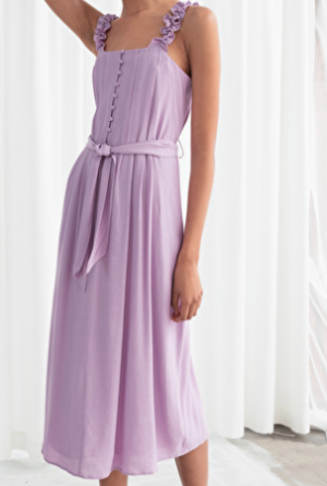 Ruffle Strap Midi Dress And Other Stories