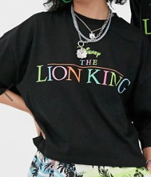 Disney The Lion King x ASOS DESIGN – T-shirt crop top oversize unisexe avec logo arc-en-ciel