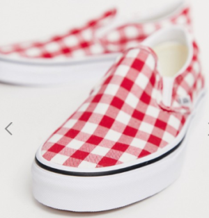 Vans – Baskets à enfiler – Vichy rouge