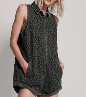 LEOPARD NIGHT CRAWLER MINI BRAXTON JUMPSUIT one teaspoon