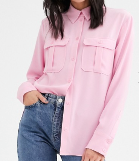 Weekday – Violet – Chemise fonctionnelle – Rose