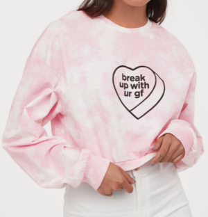 sweat court rose délavé H&M