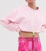 Vintage Supply – Exclusivité – Sweat-shirt court avec cordons fluorescents