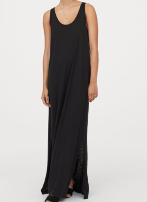 robe maxi en jersey noir h&m