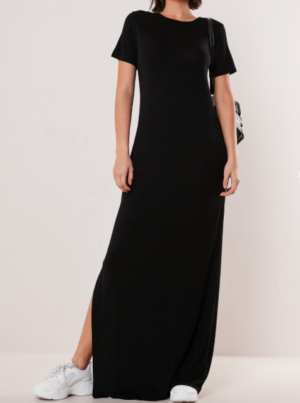 robe t-shirt longue noir missguided