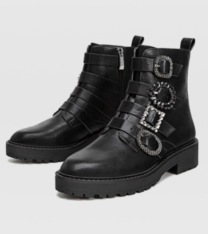 Bottines plates détail bijou MOTRAD STRADIVARIUS