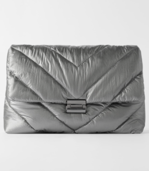 MAXI SAC BANDOULIERE MATELASSE ZARA ARGENTE