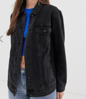 Noisy May – Veste en jean oversize – Noir