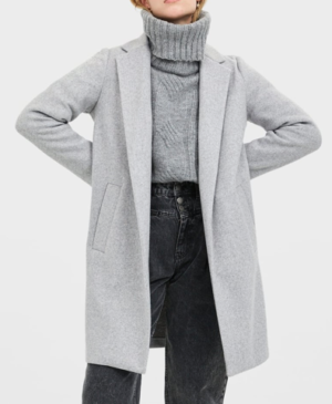 Manteau en maille gris stradivarius