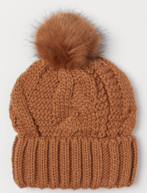 Bonnet en laine mélangée CAMEL POMPON H&M