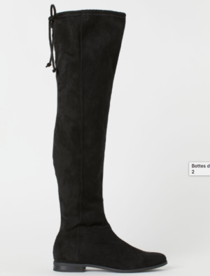Bottes de hauteur genou noires H&M sans talon