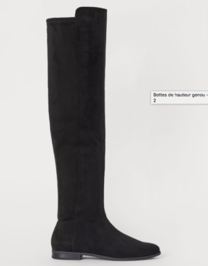 Bottes de hauteur genou noires H&M similaire