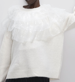 PULL OVERSIZE À VOLANTS ET PAILLETTES ZARA