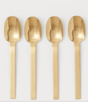 lot de 4 cuillères dorées H&M HOME