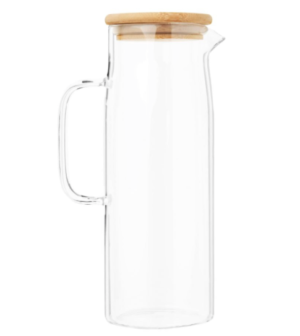 Carafe en verre et couvercle en bambou 1,2L maisons du monde