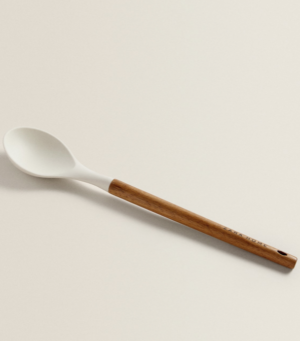 CUILLÈRE EN SILICONE ET EN BOIS