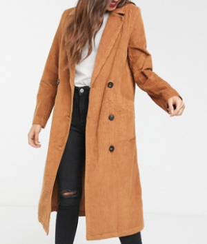 ASOS DESIGN – Trench-coat longueur mollet en velours côtelé