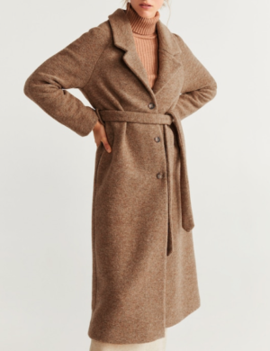 Manteau en laine avec ceinture MANGO