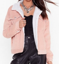 Veste de camionneur en velours côtelé et fausse fourrure Laisse-moi conduire NASTY GAL