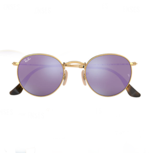RAY BAN ROUND FLAT LENSES LILAC MIRROR