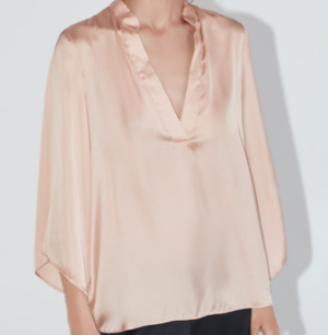 CHEMISE OVERSIZE effet soie rose poudré ZARA