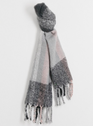 Pieces – Écharpe oversize à carreaux