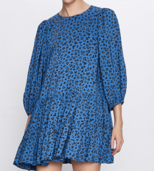 ROBE IMPRIMée à volant bleue ZARA